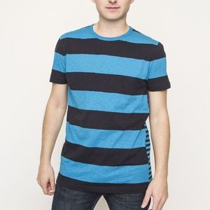 Union Made Jared BNWT Striped Crewneck Tee ( TURQ)